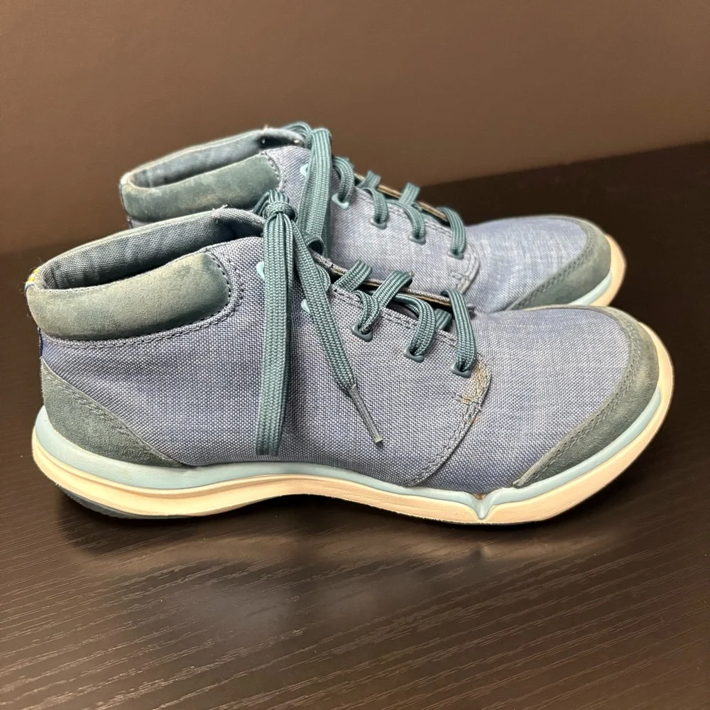 Teva Chukka Shoe Women's SZ 5 Wander Canvas Blue‎ Hi Top Comfort Cool FLAW